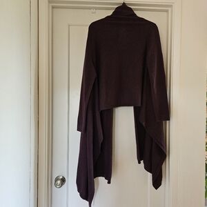Womens Open-Front Long Cardigan Sweater - Deep Plum